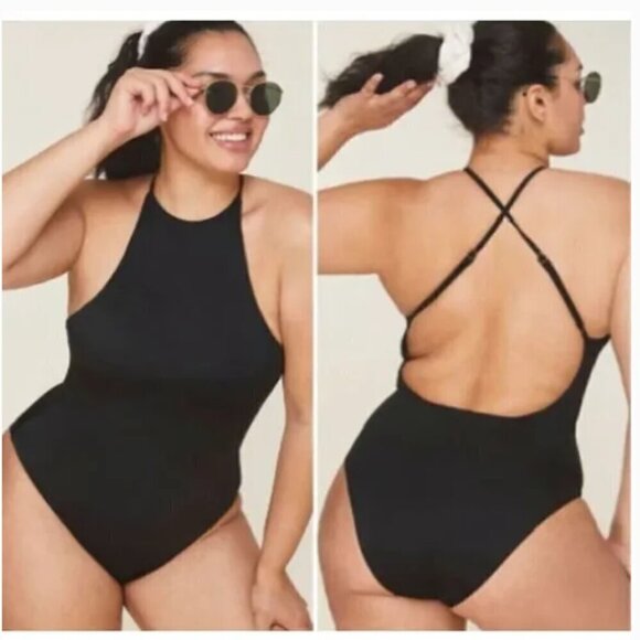 Andie One Piece Swimsuit Women's L Black The Asbury One Piece NWT Crisscross - Picture 14 of 14